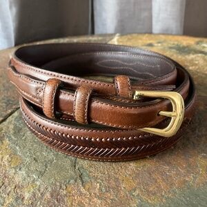 Nocona Smooth Brown Leather Belt Braided Western Coastal Cowgirl Sz 42
